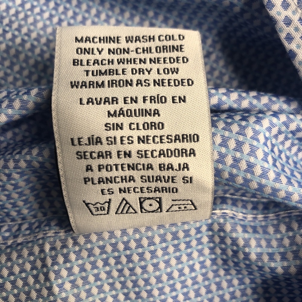 DUCHAMP LONDON Men's Blue Tiny Diamond Pattern Button Down Shirt 16.5/L 42 NWT - Picture 11 of 14